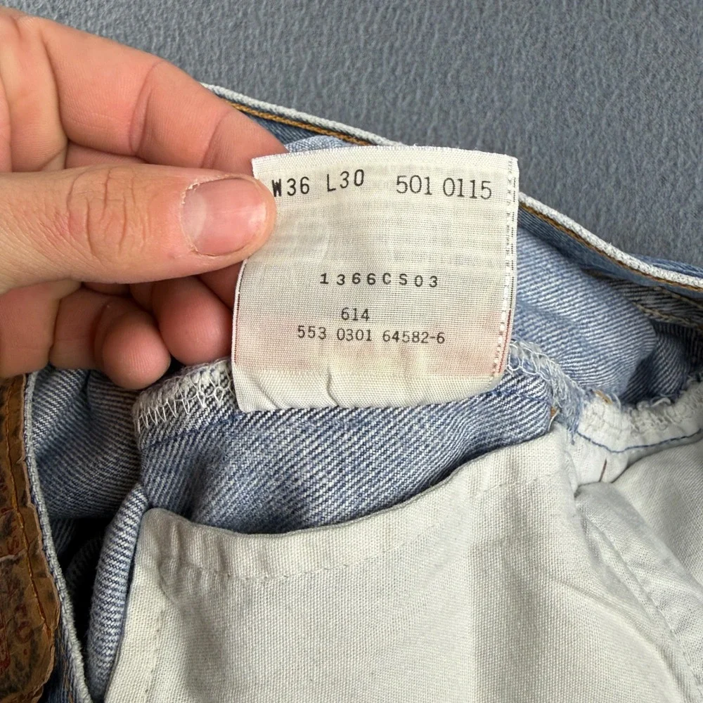 Vintage USA Levis 501 Jeans Men's 36x30 (Fits 34x30) Blue Paint Splatter Faded
